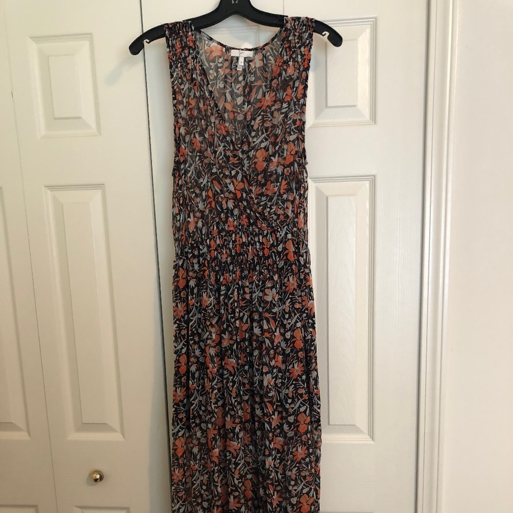 Joie Flowered Silk Maxi Dress, Size M